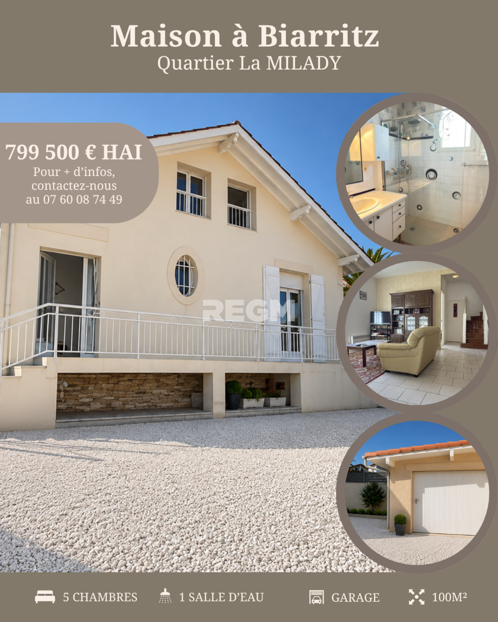 Maison 6 pièces 100 m² · à Biarritz · 100 m² · 799 500 €